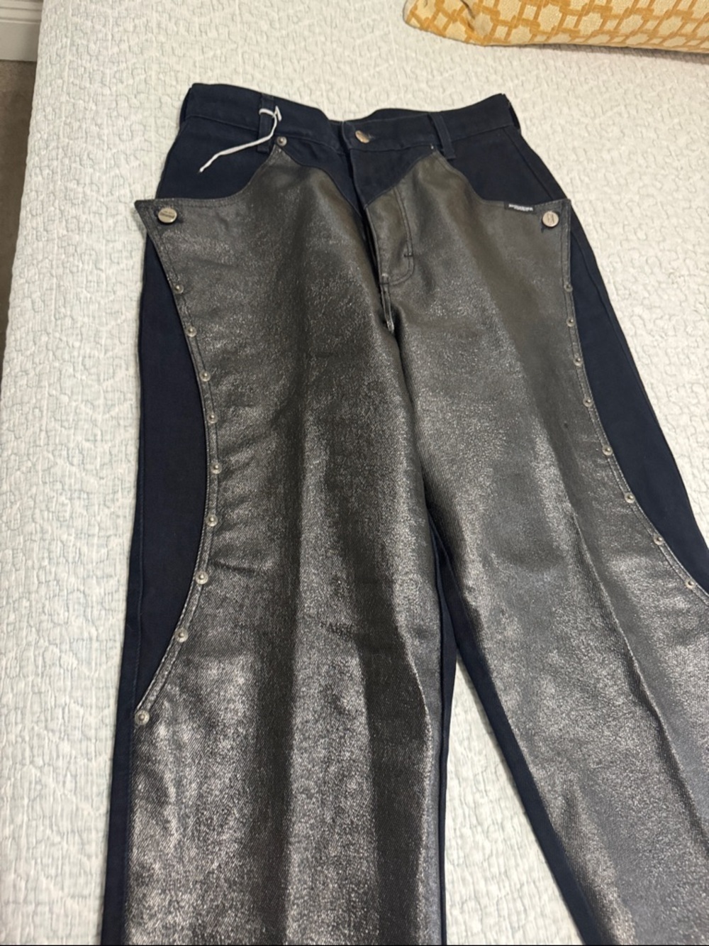 VINTAGE ROUGH RIDER Faux Leather Front Paneled Pants - Picture 4 of 10